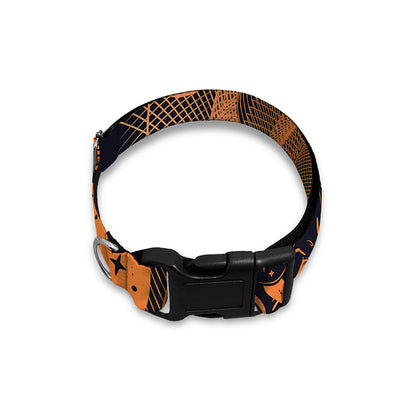 Wiccan Girl And Magical Moon Print Dog Collar