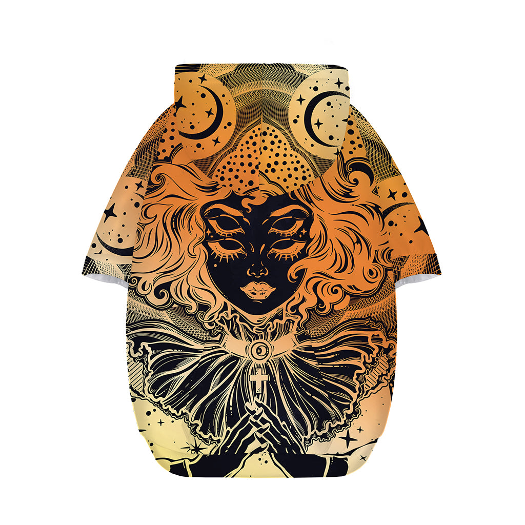 Wiccan Girl And Magical Moon Print Dog Zip Up Hoodie