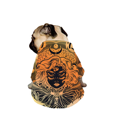 Wiccan Girl And Magical Moon Print Dog Zip Up Jacket