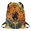 Wiccan Girl And Magical Moon Print Drawstring Backpack