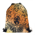 Wiccan Girl And Magical Moon Print Drawstring Bag