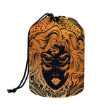 Wiccan Girl And Magical Moon Print Drawstring Makeup Bag