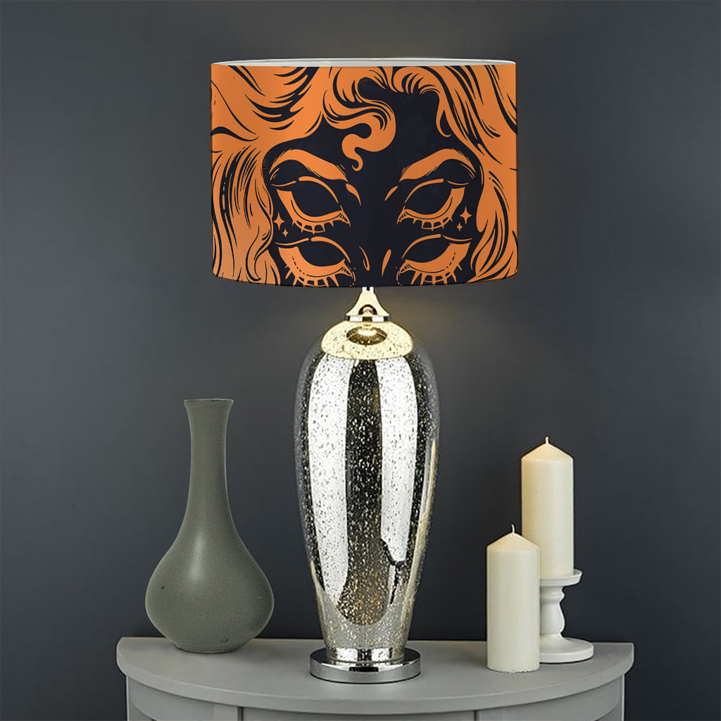 Wiccan Girl And Magical Moon Print Drum Lamp Shade