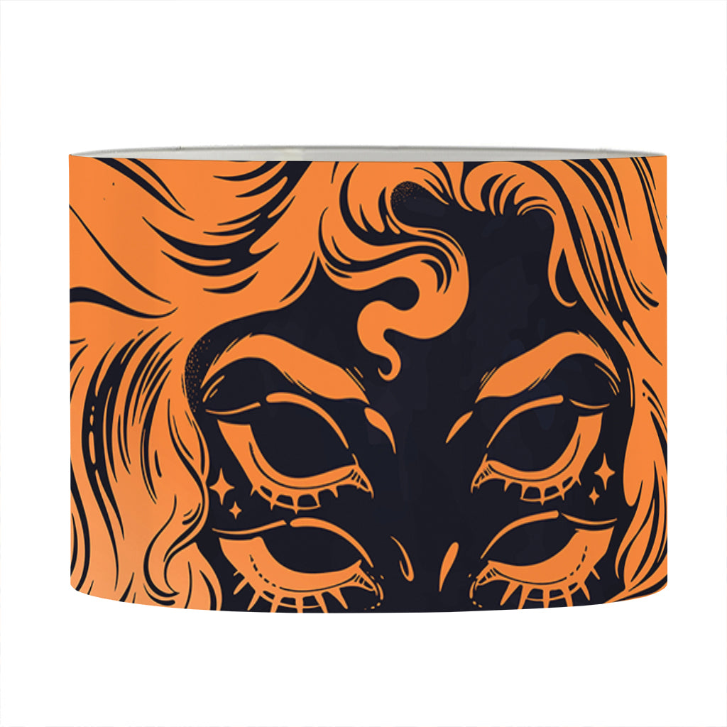 Wiccan Girl And Magical Moon Print Drum Lamp Shade