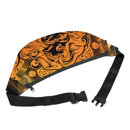 Wiccan Girl And Magical Moon Print Fanny Pack