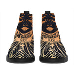 Wiccan Girl And Magical Moon Print Flat Ankle Boots