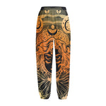 Wiccan Girl And Magical Moon Print Fleece Lined Knit Pants
