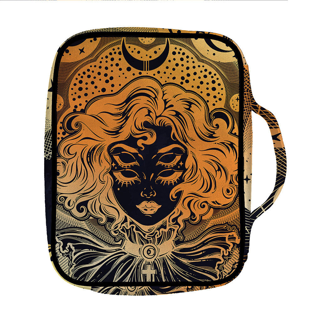 Wiccan Girl And Magical Moon Print Front Pocket Bible Bag