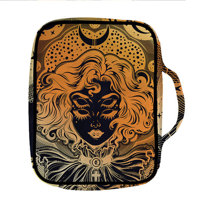 Wiccan Girl And Magical Moon Print Front Pocket Bible Bag