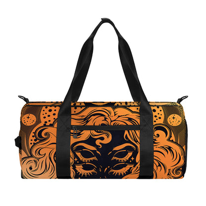 Wiccan Girl And Magical Moon Print Gym Bag