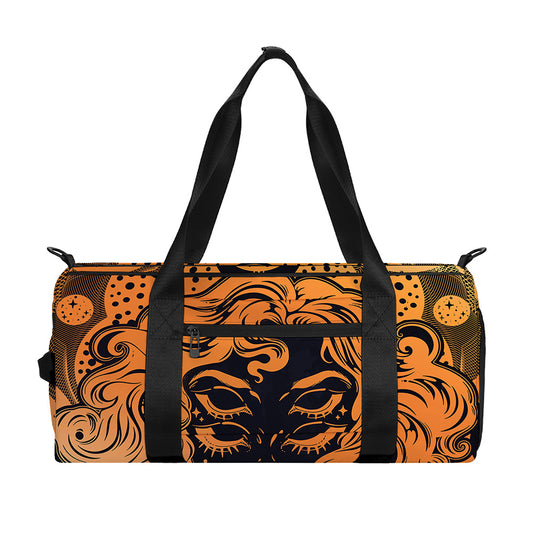 Wiccan Girl And Magical Moon Print Gym Bag