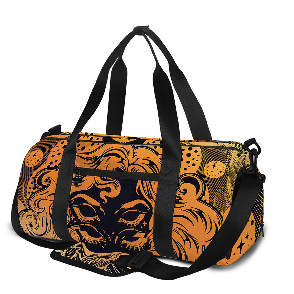 Wiccan Girl And Magical Moon Print Gym Bag