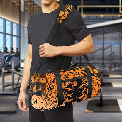 Wiccan Girl And Magical Moon Print Gym Bag