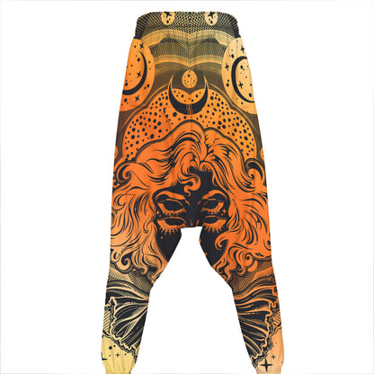 Wiccan Girl And Magical Moon Print Hammer Pants