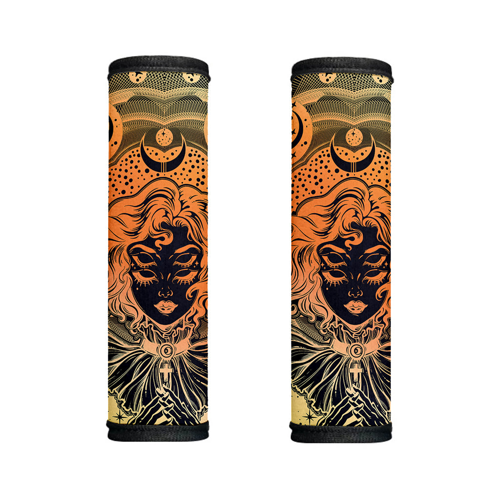 Wiccan Girl And Magical Moon Print Handle Covers