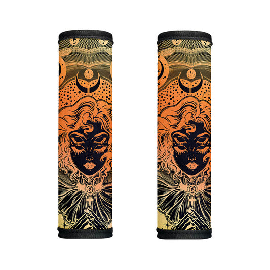 Wiccan Girl And Magical Moon Print Handle Covers