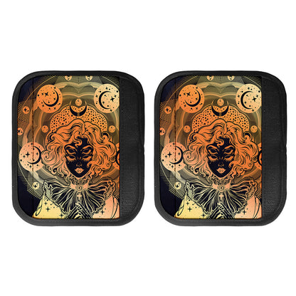 Wiccan Girl And Magical Moon Print Handle Covers