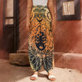 Wiccan Girl And Magical Moon Print Harem Pants