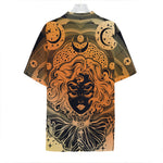 Wiccan Girl And Magical Moon Print Hawaiian Shirt