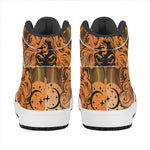 Wiccan Girl And Magical Moon Print High Top Leather Sneakers