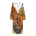 Wiccan Girl And Magical Moon Print Hooded Bathrobe