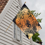 Wiccan Girl And Magical Moon Print House Flag
