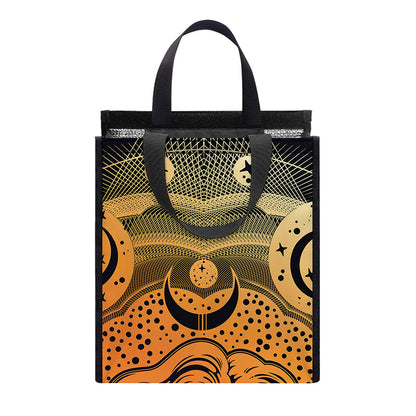 Wiccan Girl And Magical Moon Print Insulated Lunch Tote