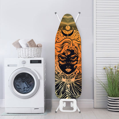 Wiccan Girl And Magical Moon Print Ironing Board Cover
