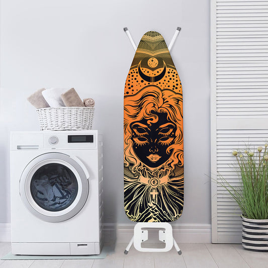 Wiccan Girl And Magical Moon Print Ironing Board Cover