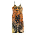 Wiccan Girl And Magical Moon Print Jersey Midi Cami Dress