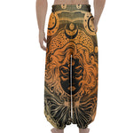 Wiccan Girl And Magical Moon Print Lantern Pants