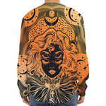 Wiccan Girl And Magical Moon Print Long Sleeve Baseball Jersey