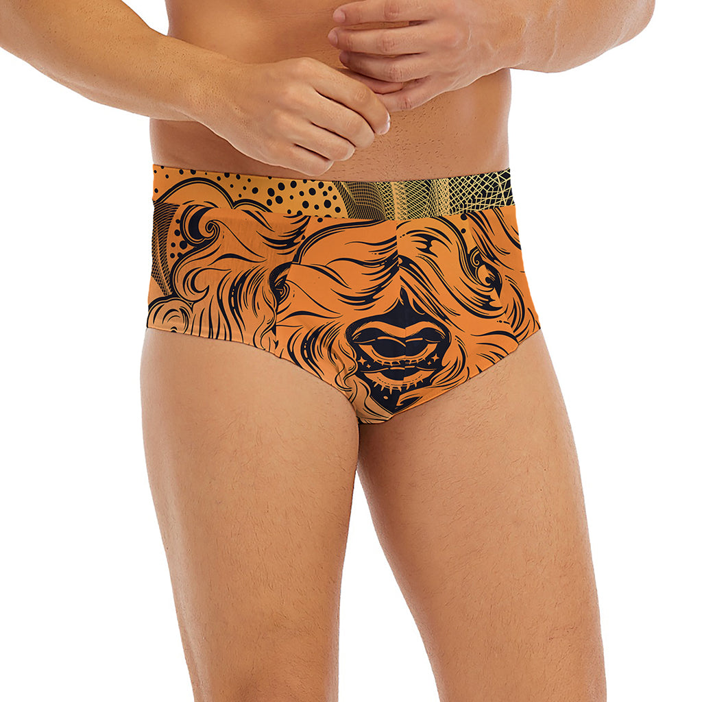 Wiccan Girl And Magical Moon Print Men's Briefs