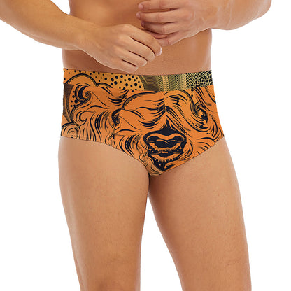 Wiccan Girl And Magical Moon Print Men's Briefs