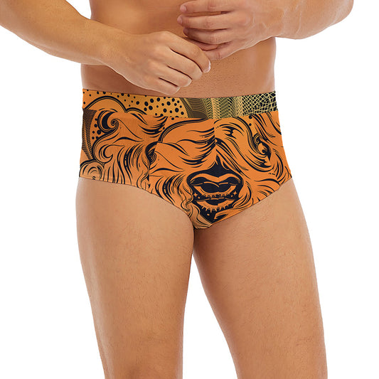 Wiccan Girl And Magical Moon Print Men's Briefs