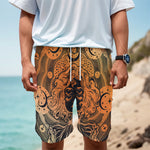 Wiccan Girl And Magical Moon Print Men's Cargo Shorts