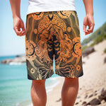 Wiccan Girl And Magical Moon Print Men's Cargo Shorts