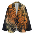 Wiccan Girl And Magical Moon Print Men's Cotton Blazer