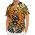 Wiccan Girl And Magical Moon Print Men's Deep V-Neck Shirt