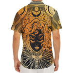 Wiccan Girl And Magical Moon Print Men's Deep V-Neck Shirt
