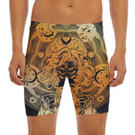 Wiccan Girl And Magical Moon Print Men's Long Boxer Briefs