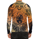 Wiccan Girl And Magical Moon Print Men's Long Sleeve Rash Guard