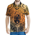 Wiccan Girl And Magical Moon Print Men's Polo Shirt