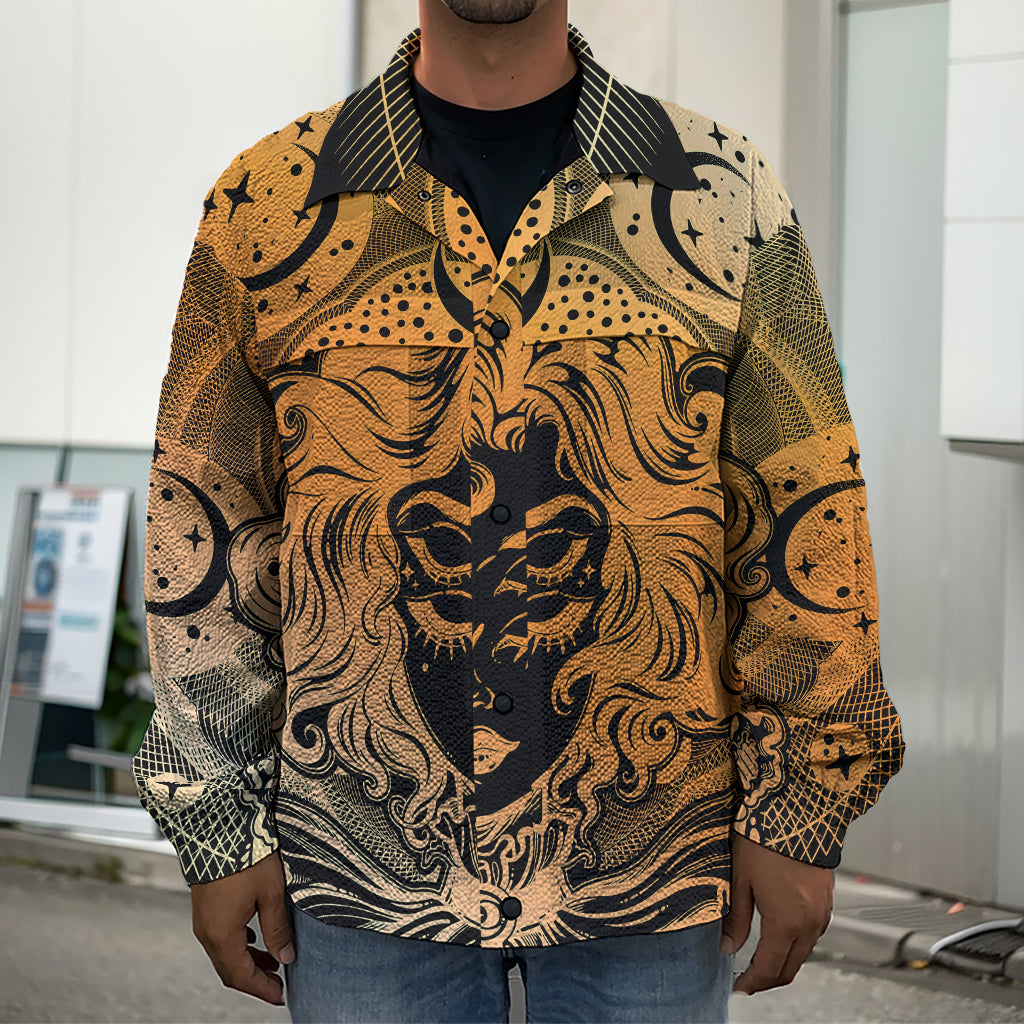 Wiccan Girl And Magical Moon Print Men's Shirt Jacket