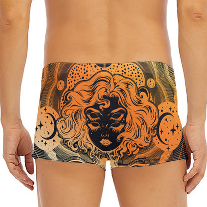 Wiccan Girl And Magical Moon Print Men's Short Boxer Briefs