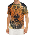 Wiccan Girl And Magical Moon Print Men's Short Sleeve Rash Guard