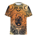 Wiccan Girl And Magical Moon Print Men's Athletic T-Shirt