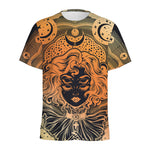 Wiccan Girl And Magical Moon Print Men's Sports T-Shirt