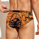 Wiccan Girl And Magical Moon Print Men's Swim Briefs