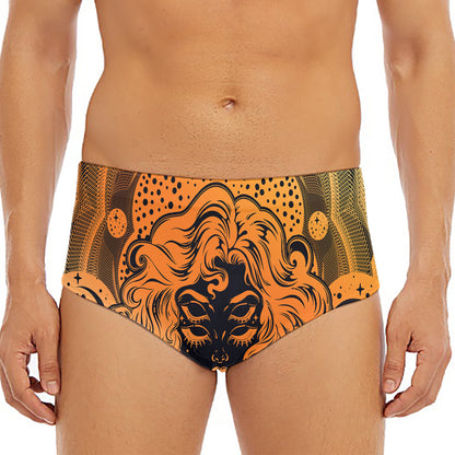 Wiccan Girl And Magical Moon Print Men's Triangle Swim Briefs
